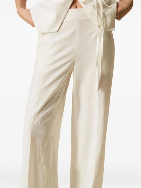 TWINSET embroidered palazzo pants - White
