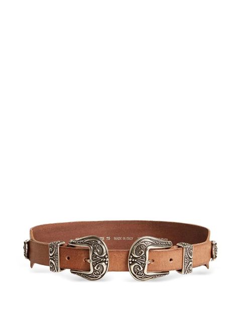 Golden Goose double-buckle leather belt - Brown - zdjęcie produktu nr 1