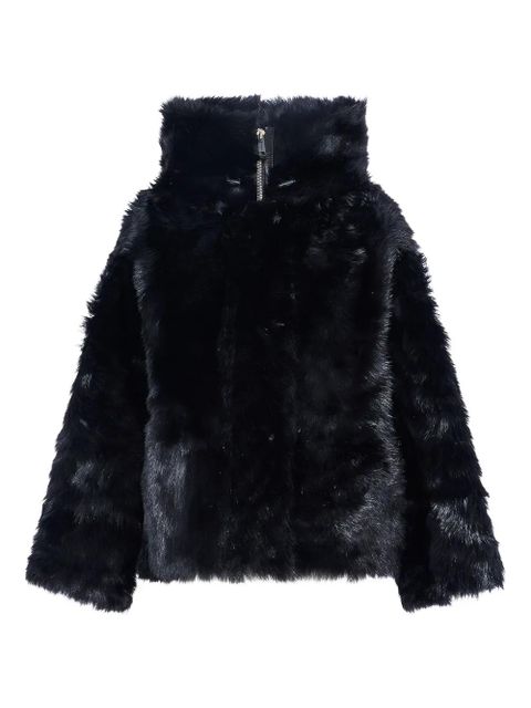 Yves Salomon hooded lambshearling jacket - Black - zdjęcie produktu nr 1