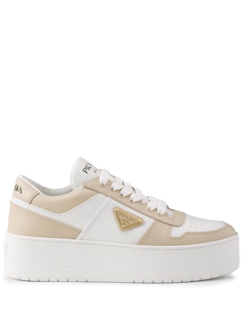Prada Downtown Bold leather sneakers - Neutrals - zdjęcie produktu nr 1