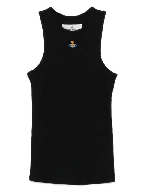 Vivienne Westwood 90s orb-embellished ribbed tank top - Black - zdjęcie produktu nr 1