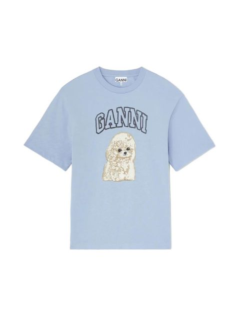 GANNI logo-print T-shirt - Blue - zdjęcie produktu nr 2