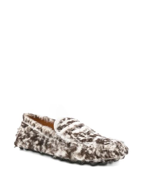 Tod's Gommino leopard-print pony-hair loafers - Brown - zdjęcie produktu nr 2