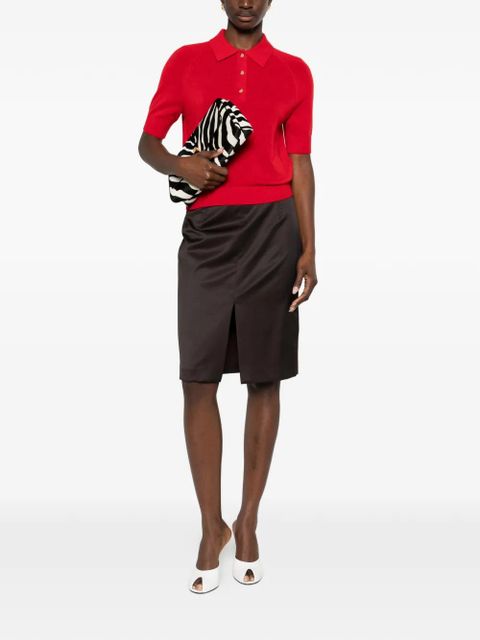 Victoria Beckham short-sleeves polo top - Red - zdjęcie produktu nr 2