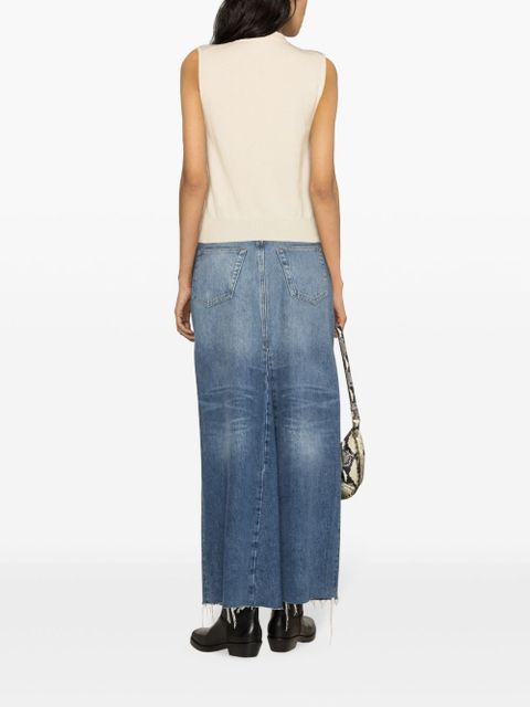 GANNI logo-buttons knitted vest - Neutrals