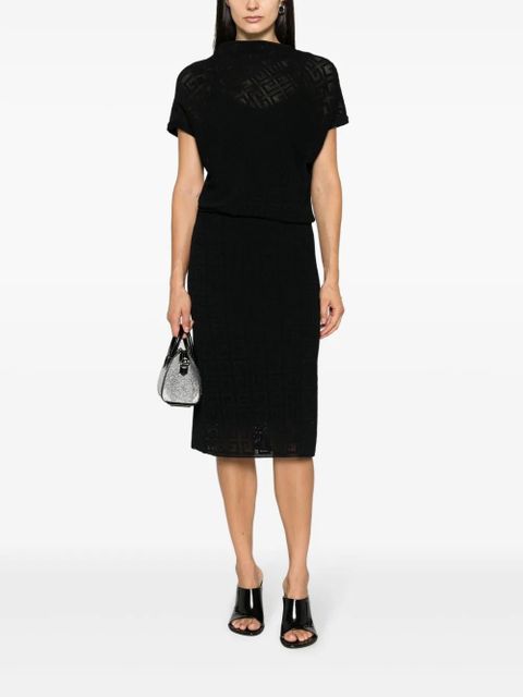 Givenchy 4G jacquard draped midi dress - Black - zdjęcie produktu nr 2