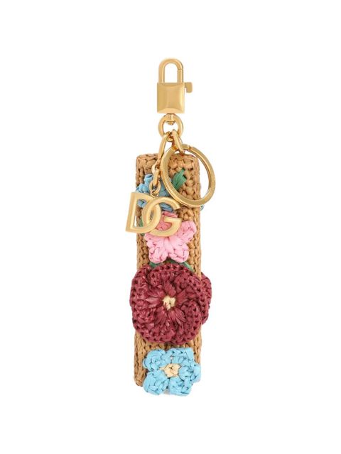 Dolce & Gabbana crochet raffia keychain - Neutrals - zdjęcie produktu nr 1