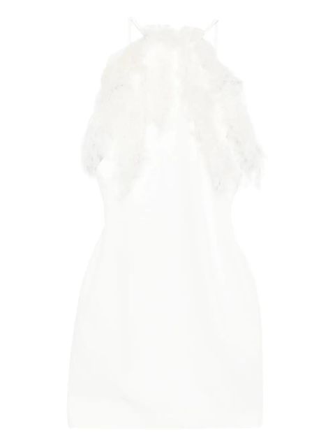 The Attico feather-trim mini dress - White - zdjęcie produktu nr 1