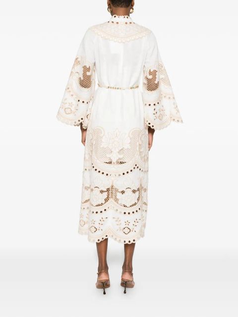 ZIMMERMANN embroidered midi dress - White
