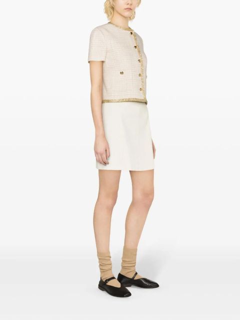 Miu Miu check-pattern tweed jacket - Neutrals