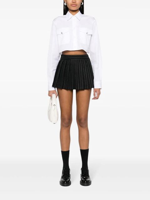 Prada crystal-embellished cropped cotton shirt - White - zdjęcie produktu nr 2