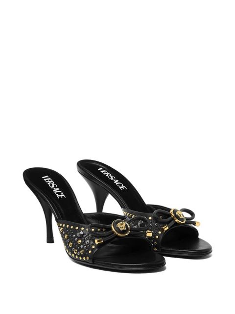Versace 85mm La Medusa embellished leather mules - Black - zdjęcie produktu nr 2