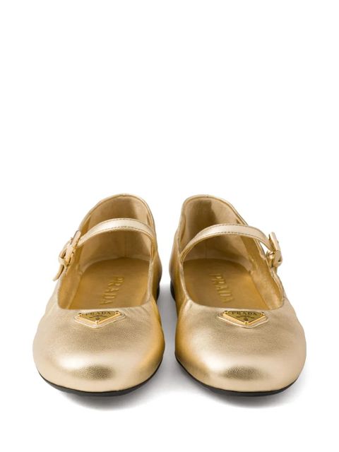 Prada leather ballerina shoes - Gold