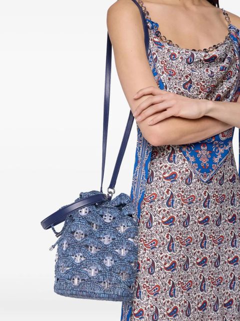 Rabanne crochet bucket bag - Blue