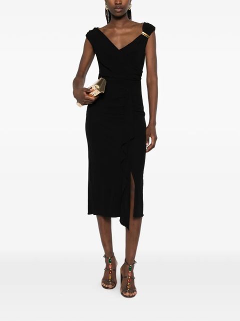 Max Mara ruched-detail draped dress - Black - zdjęcie produktu nr 2