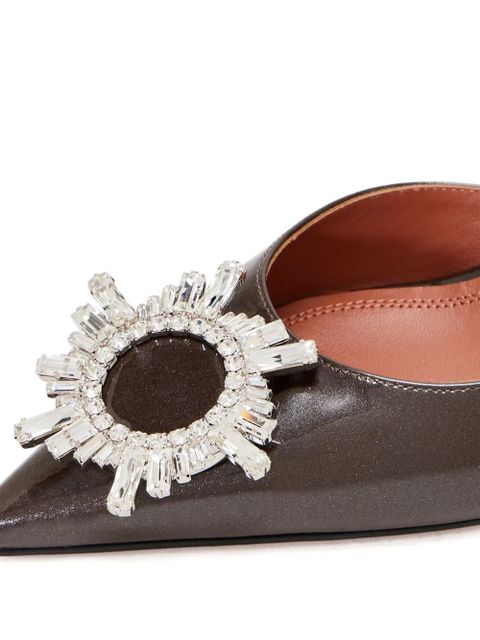 Amina Muaddi 95mm crystal-embellished slingback pumps - Brown - zdjęcie produktu nr 2