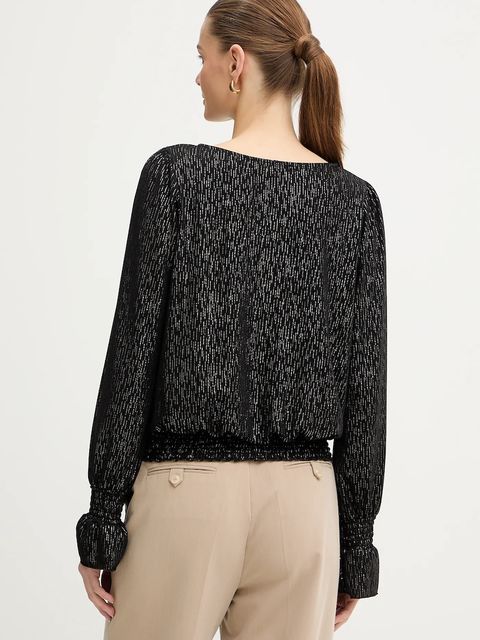 Morgan bluzka damska kolor czarny wzorzysta TIKA