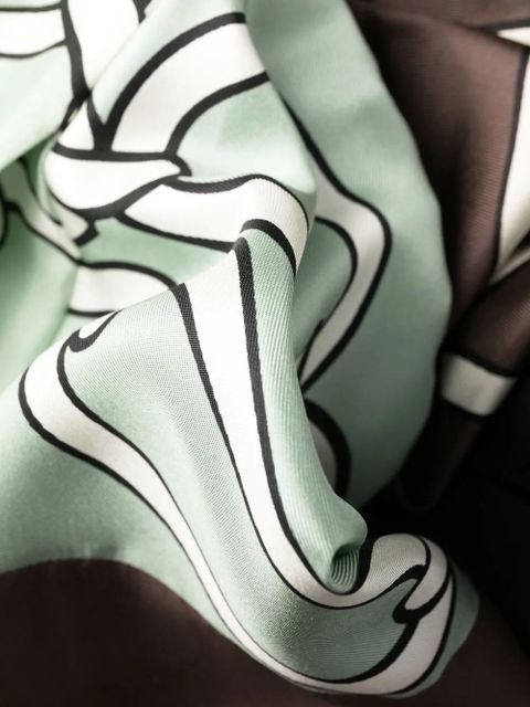 Valentino Garavani chain-print one-shoulder silk midi dress - Green - zdjęcie produktu nr 2