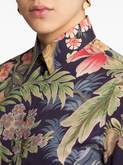 ETRO floral-print long-sleeve shirt - Green