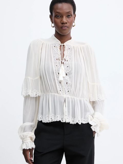 Twinset bluzka damska kolor beżowy w kwiaty 252TS2291