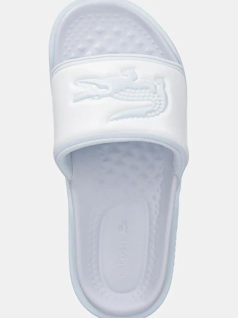 Lacoste klapki SERVE SLIDE DUAL damskie kolor niebieski 49CFA0038