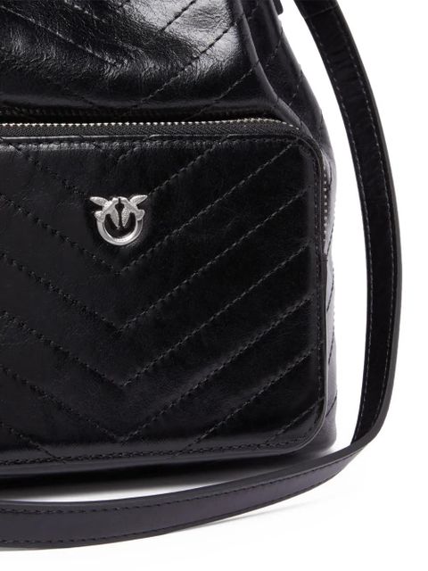 PINKO quilted leather bucket bag - Black