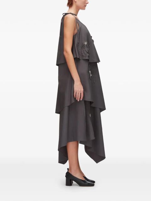 3.1 Phillip Lim flower appliqué layered dress - Grey
