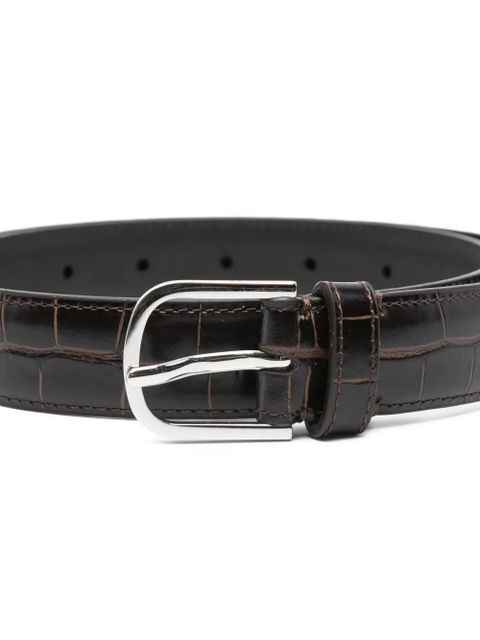 TOTEME crocodile-embossed leather belt - Brown