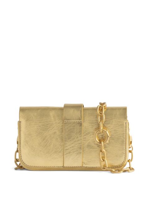 Zadig&Voltaire mini kate ring-embellished chain cross body bag - Gold