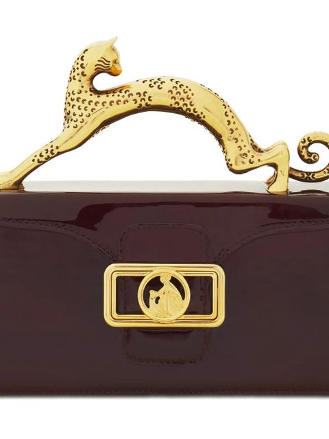 Lanvin Pencil leopard-embellished patent-leather mini bag - Red
