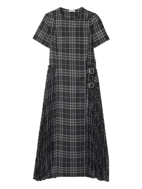 Burberry buckle pleated check-print dress - Black - zdjęcie produktu nr 1