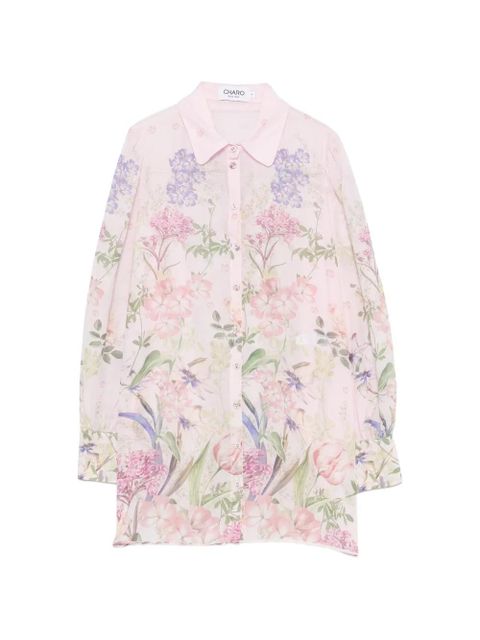 Charo Ruiz Ibiza floral-print puff-sleeve shirt - Pink - zdjęcie produktu nr 1