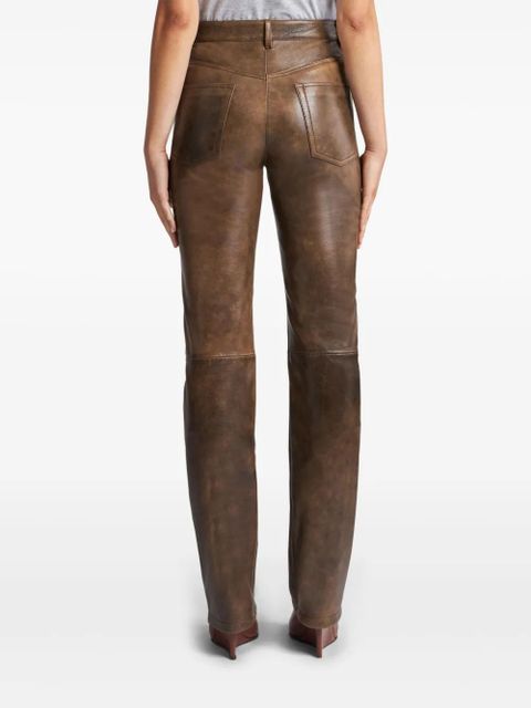 ETRO leather trousers - Brown