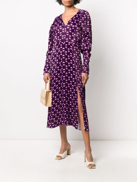 ROTATE BIRGER CHRISTENSEN pansy print midi dress - Purple - zdjęcie produktu nr 2