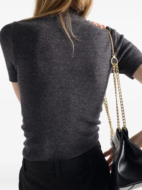 Prada pendant-embellishment short-sleeve sweater - Grey - zdjęcie produktu nr 2