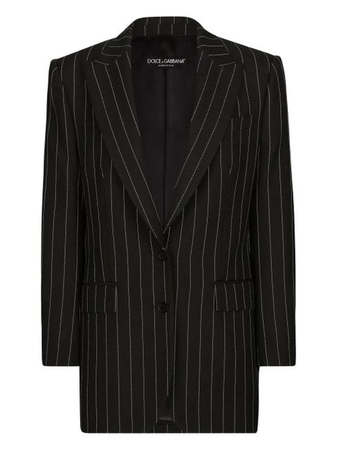 Dolce & Gabbana pinstripe padded-shoulder blazer - Black - zdjęcie produktu nr 1