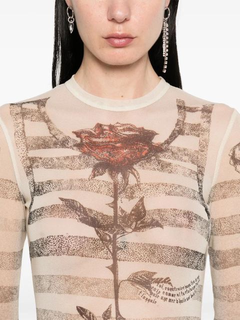 Jean Paul Gaultier Tattoo Marinière maxi dress - Neutrals