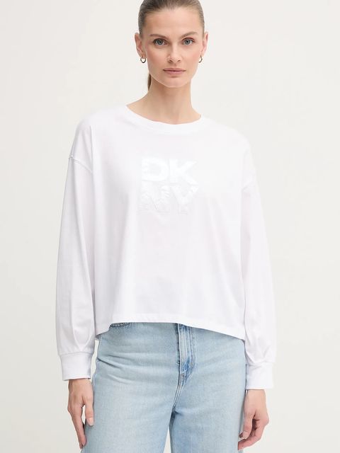 Dkny longsleeve bawełniany kolor biały DJ5T1488 - zdjęcie produktu nr 1