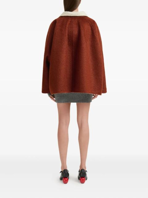 Marni contrast-lapel flared-sleeves jacket - Brown
