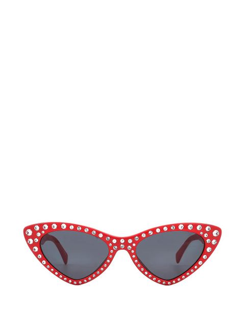 Moschino crystal-embellished cat-eye sunglasses - Red - zdjęcie produktu nr 1