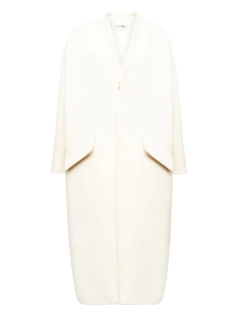 MM6 Maison Margiela asymmetric zip-front coat - White - zdjęcie produktu nr 1