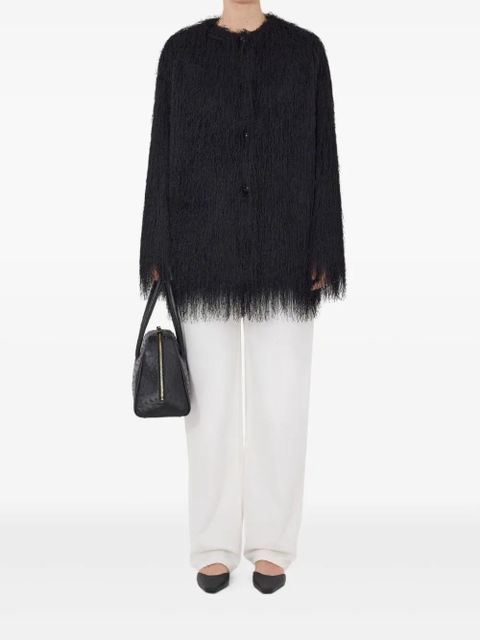 LouLou de Saison Filipo fringed button coat - Black