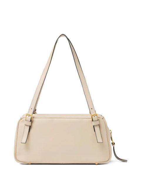 Versace large Tag logo shoulder bag - Neutrals