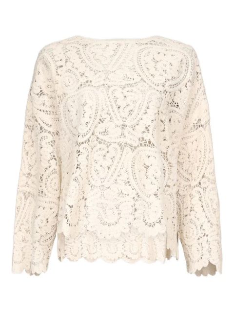 LouLou de Saison AROLD crochet lace sweater - Neutrals - zdjęcie produktu nr 1