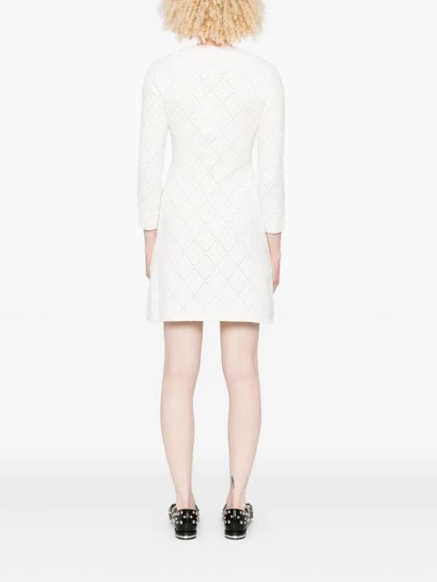 Self-Portrait bow-embellished mini dress - White