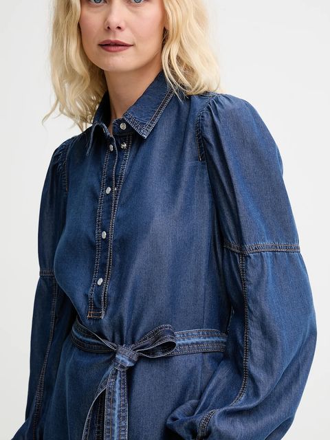 MUNTHE bluzka PIKINE damska kolor granatowy gładka 252101525207 - zdjęcie produktu nr 2