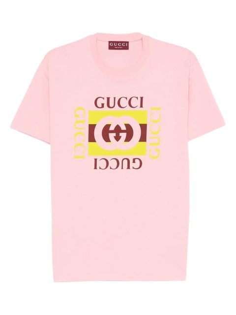 Gucci logo-print cotton T-shirt - Pink - zdjęcie produktu nr 1