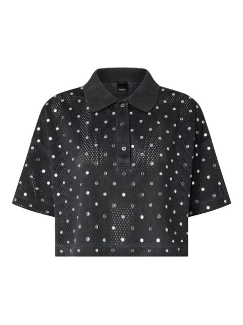 PINKO sequin-embellished polo top - Black - zdjęcie produktu nr 1