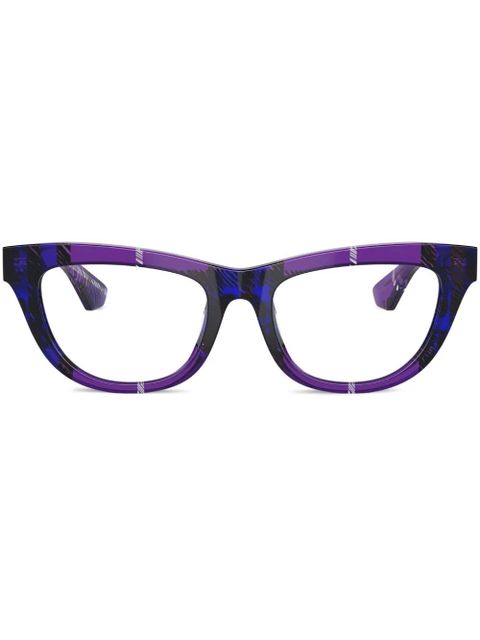 Burberry Eyewear check-pattern cat-eye glasses - Purple - zdjęcie produktu nr 1