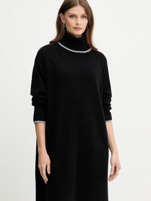 Pinko sukienka wełniana kolor czarny mini oversize 105449 A2Q9 - zdjęcie produktu nr 1